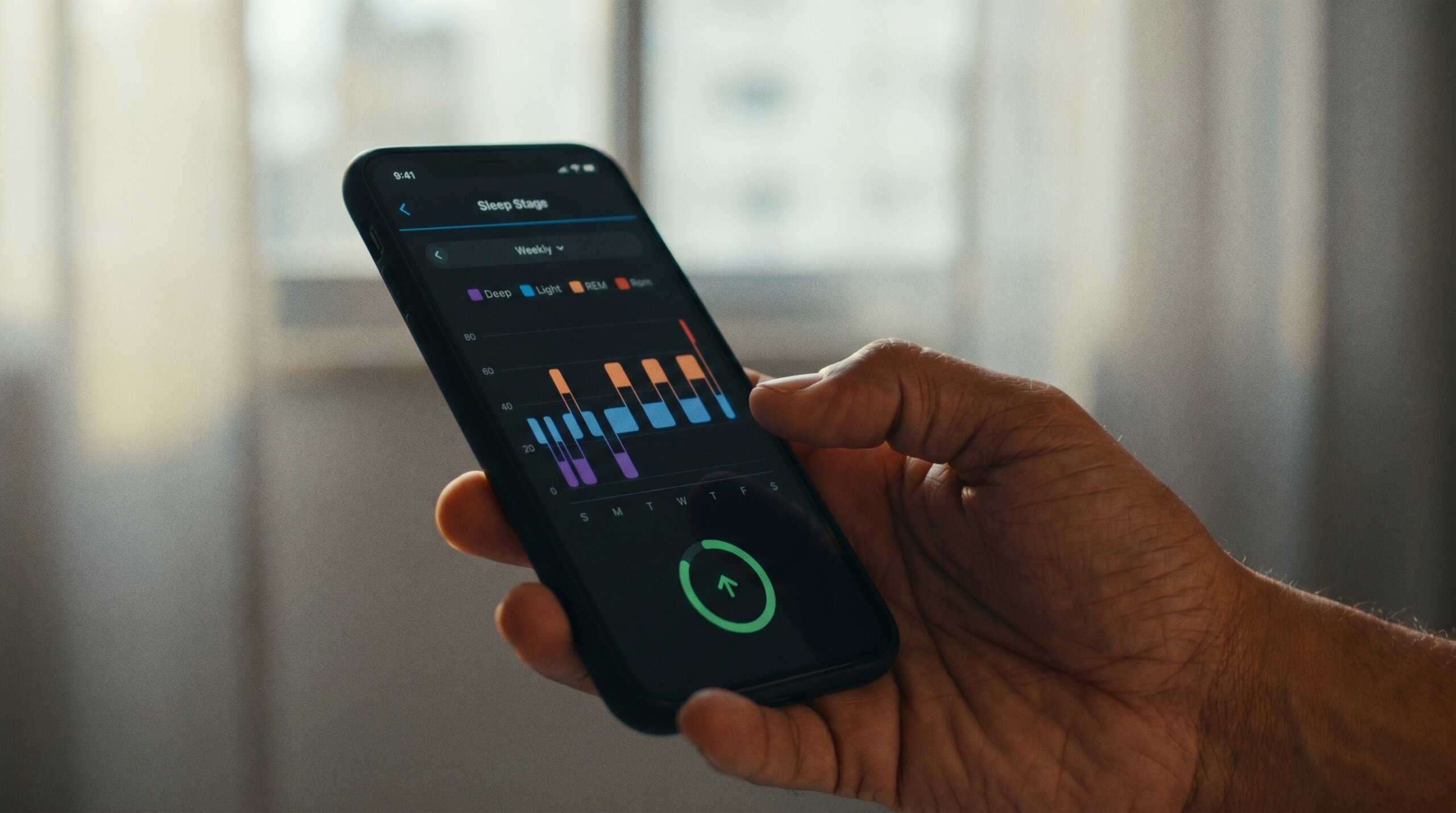 tela de app de meditação para dormir com fones de ouvido