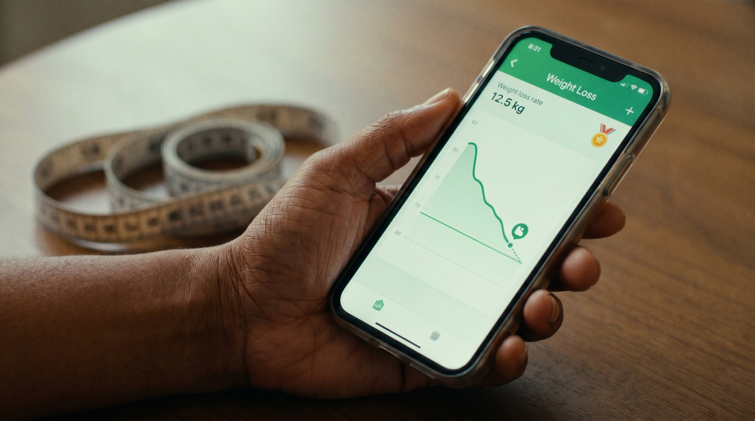 gráfico de progresso de emagrecimento em app para perder peso grátis