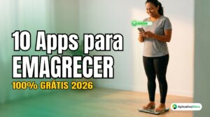 mulher com app para emagrecer grátis 2026 Android iPhone